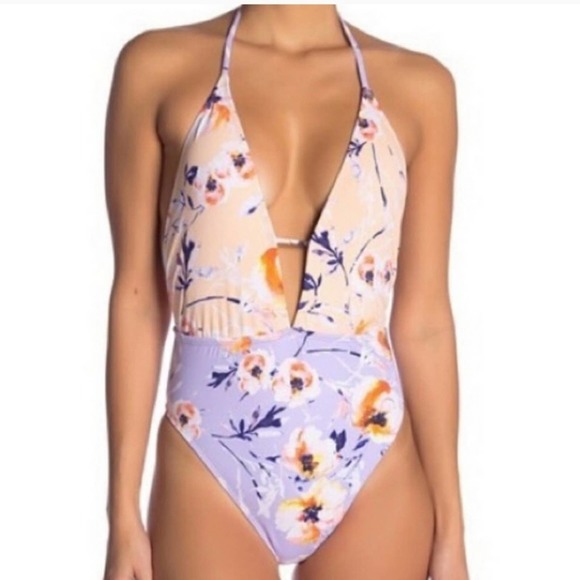 NWOT The bikini lab floral 1 pc swimsuit M - Picture 1 of 8